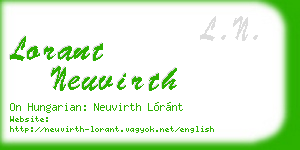 lorant neuvirth business card